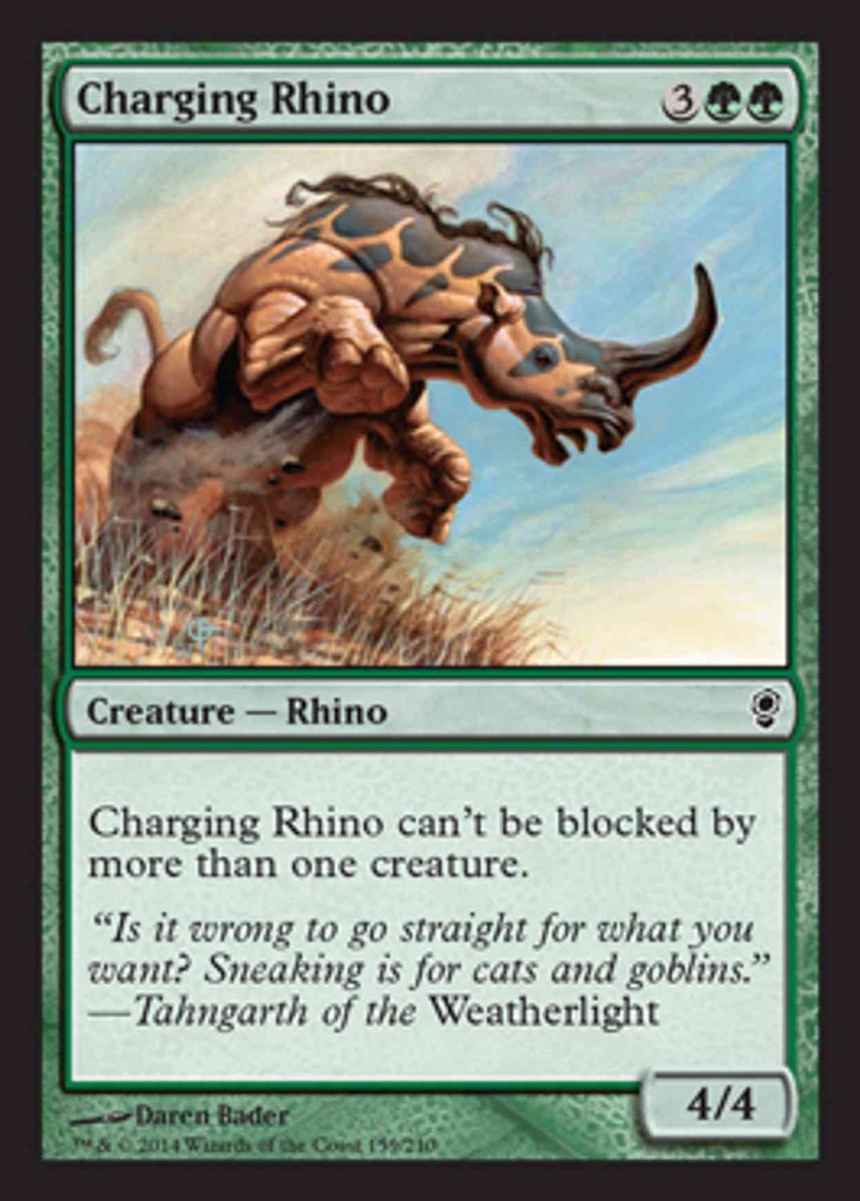 Charging Rhino magic card front