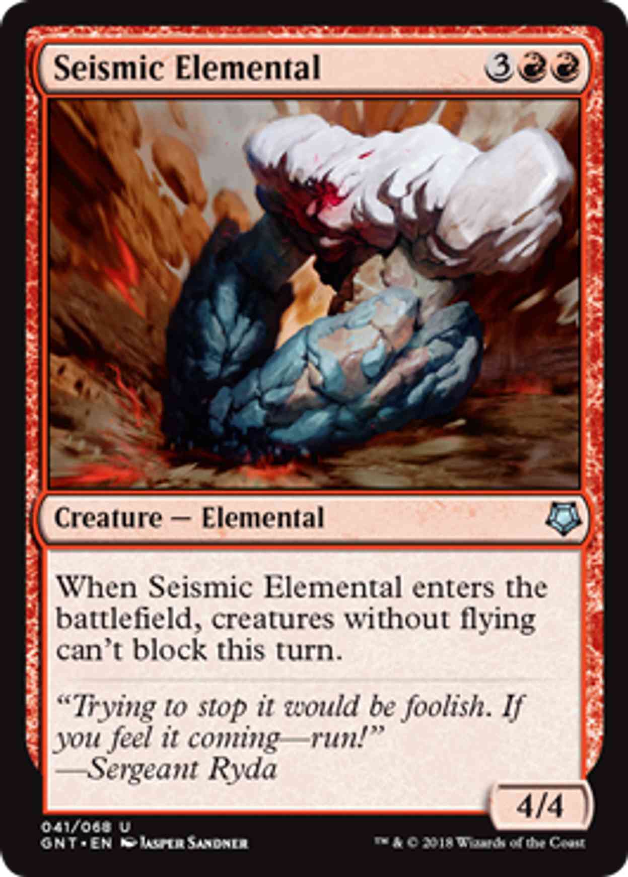 Seismic Elemental magic card front