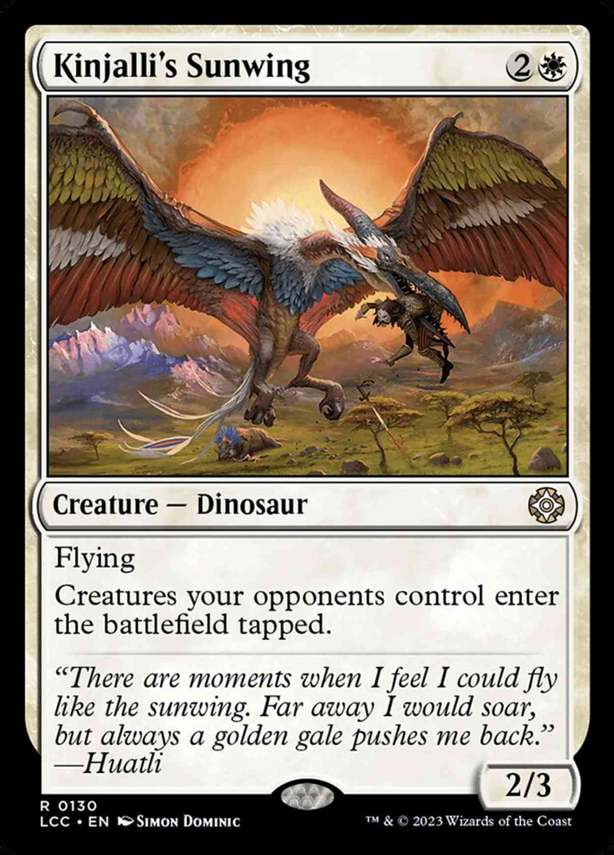 Kinjalli's Sunwing magic card front