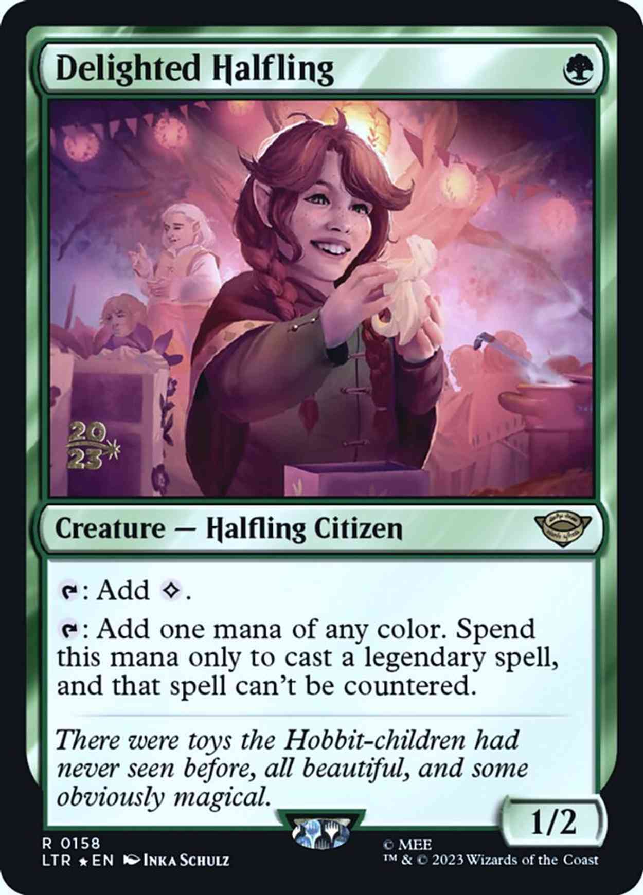 Delighted Halfling magic card front