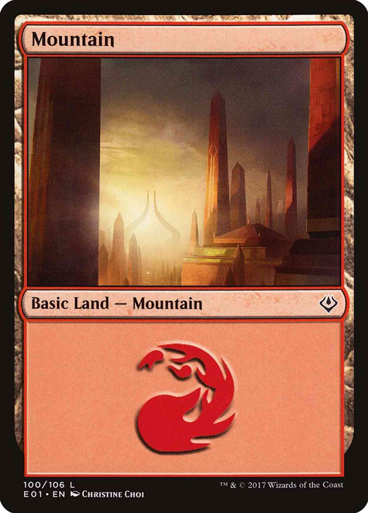 Mountain (100) magic card front