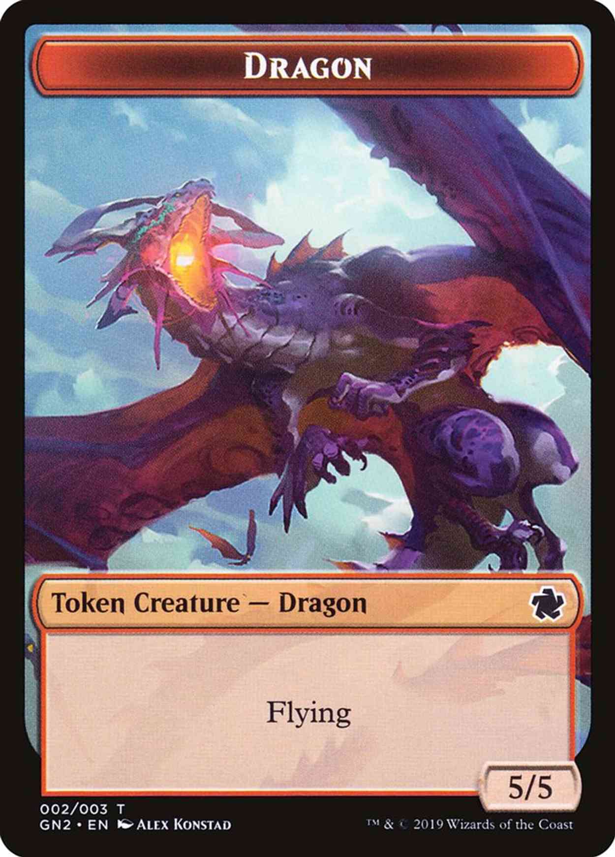 Dragon (002) // Dinosaur Double-sided Token magic card front