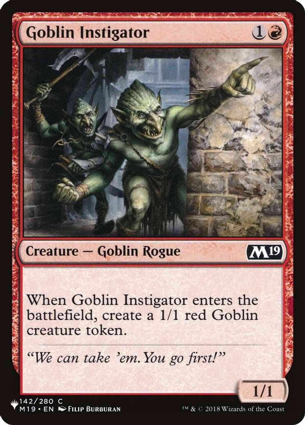 Goblin Instigator magic card front