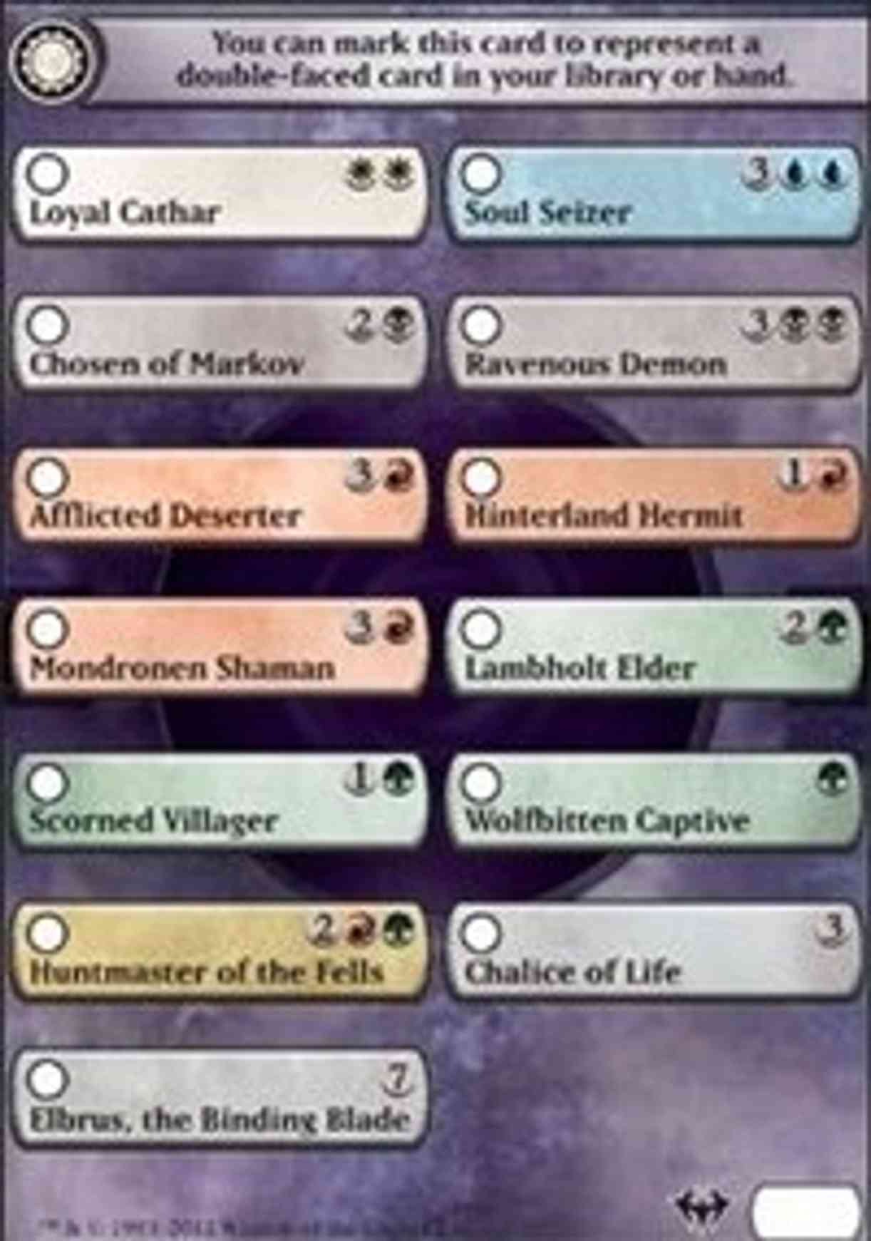 Checklist Card - Dark Ascension magic card front