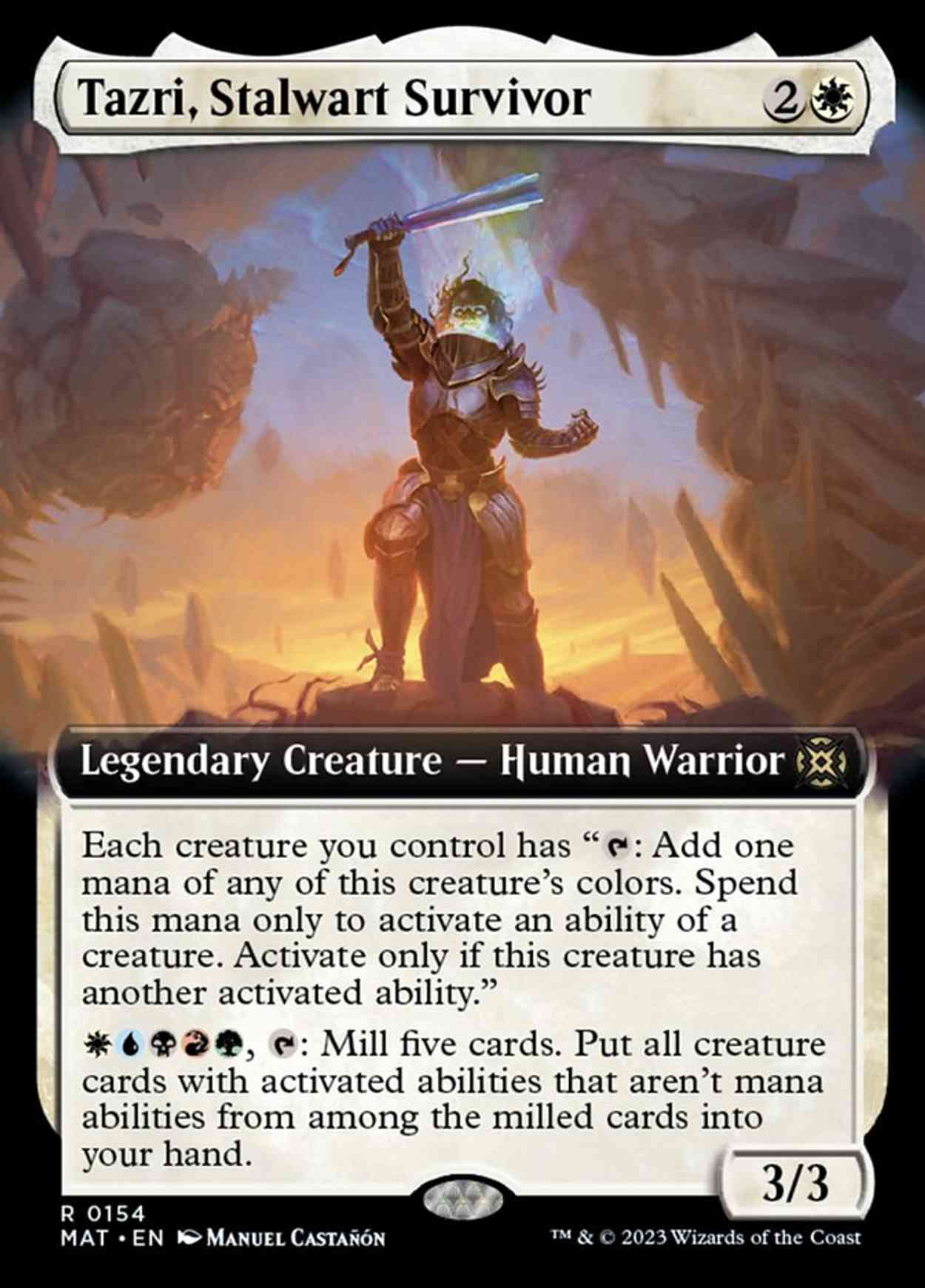 Tazri, Stalwart Survivor (Extended Art) magic card front