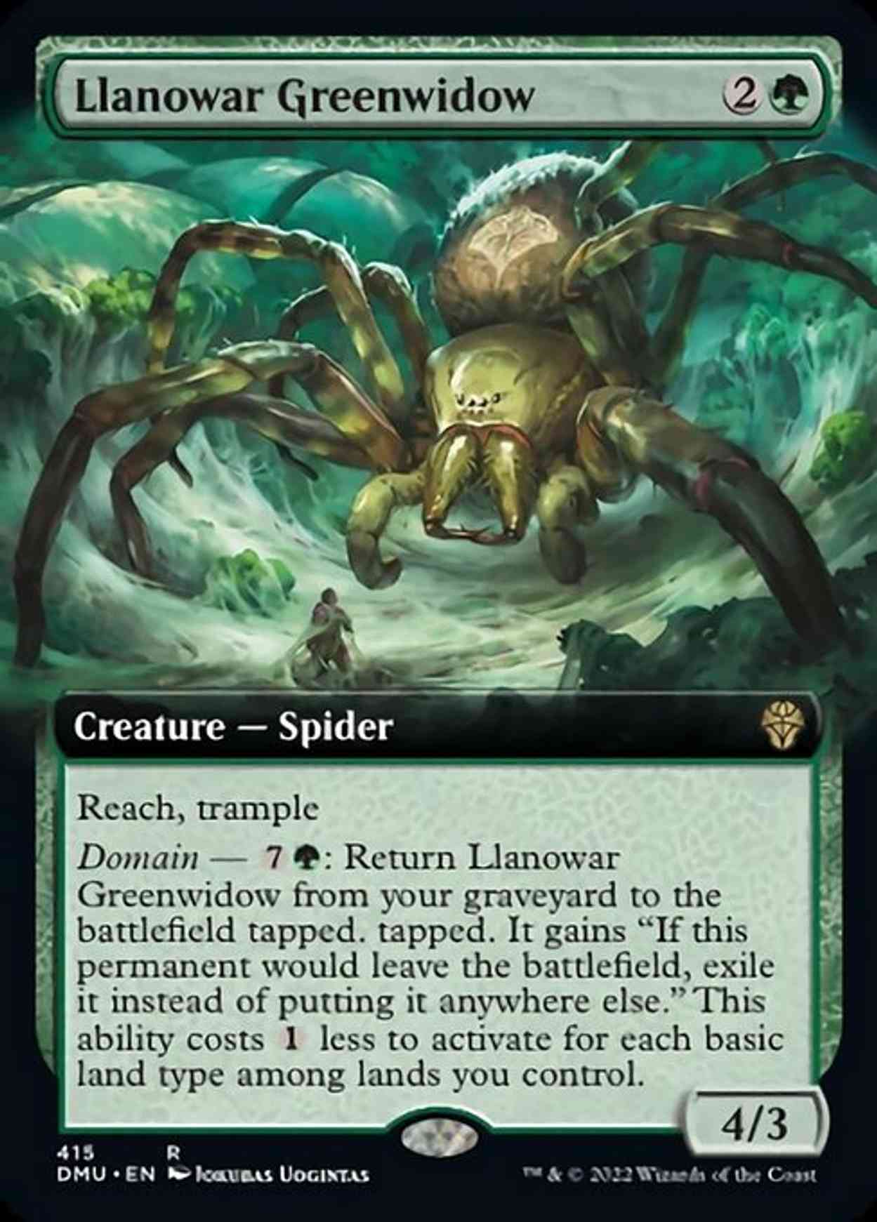 Llanowar Greenwidow (Extended Art) magic card front