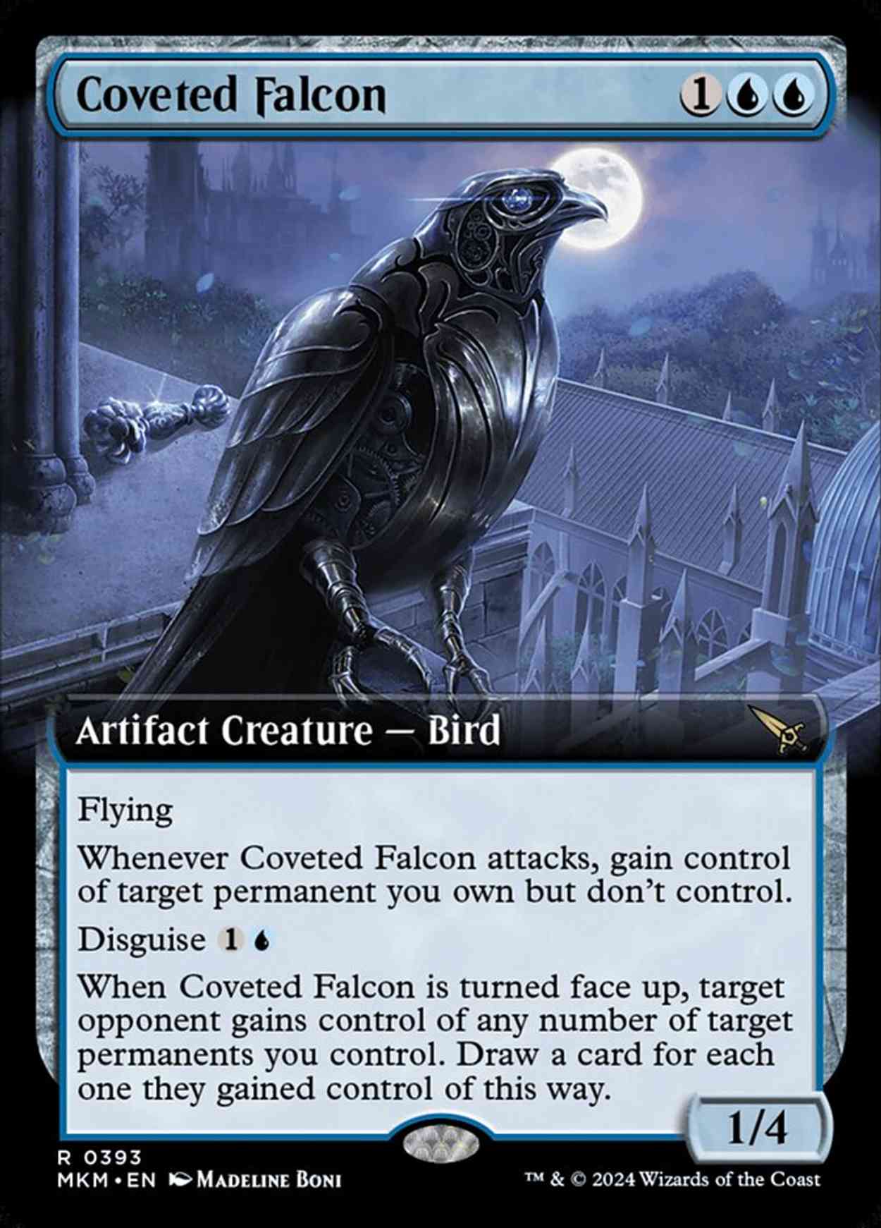 Coveted Falcon (Extended Art) magic card front