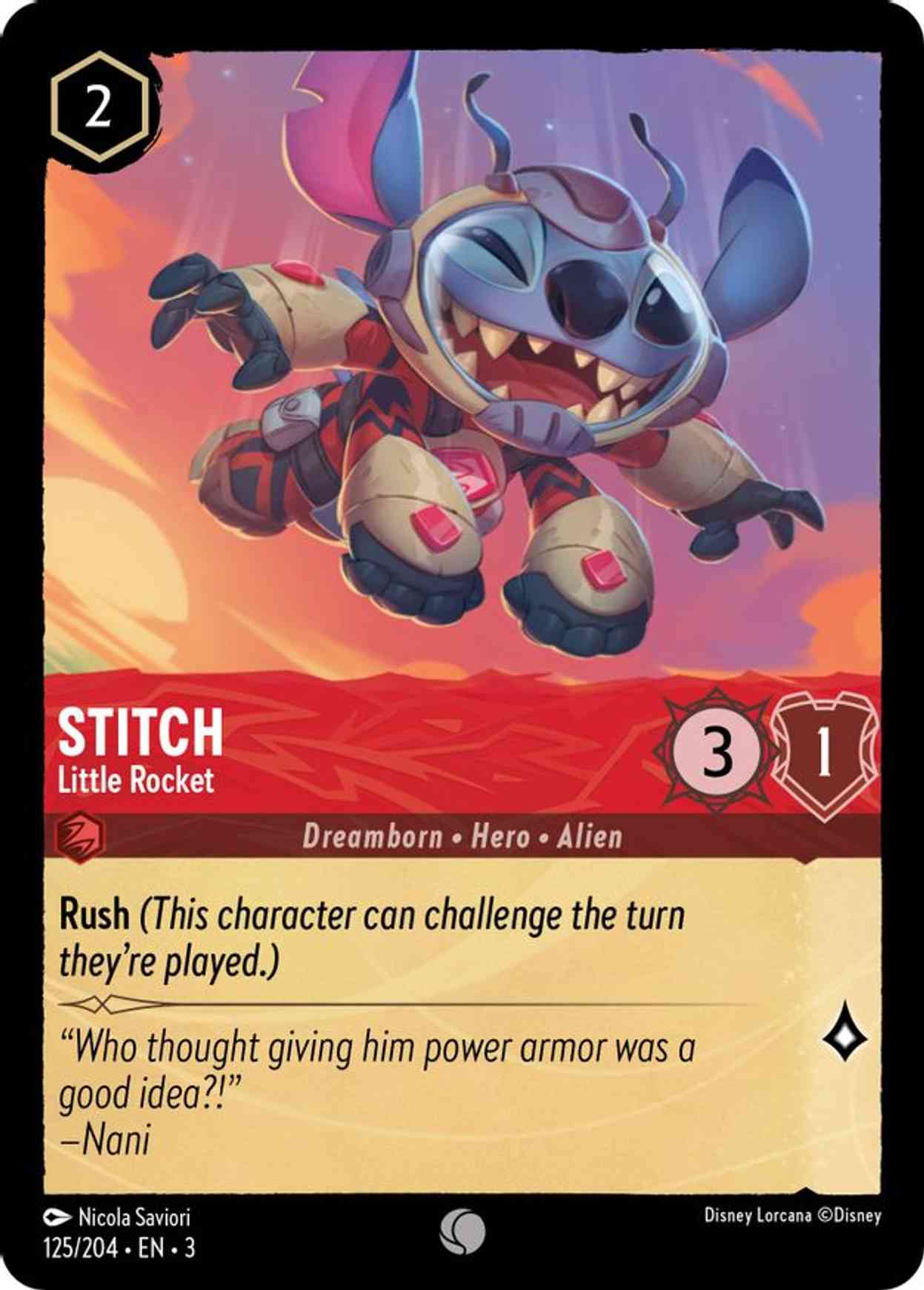 Stitch - Little Rocket magic card front