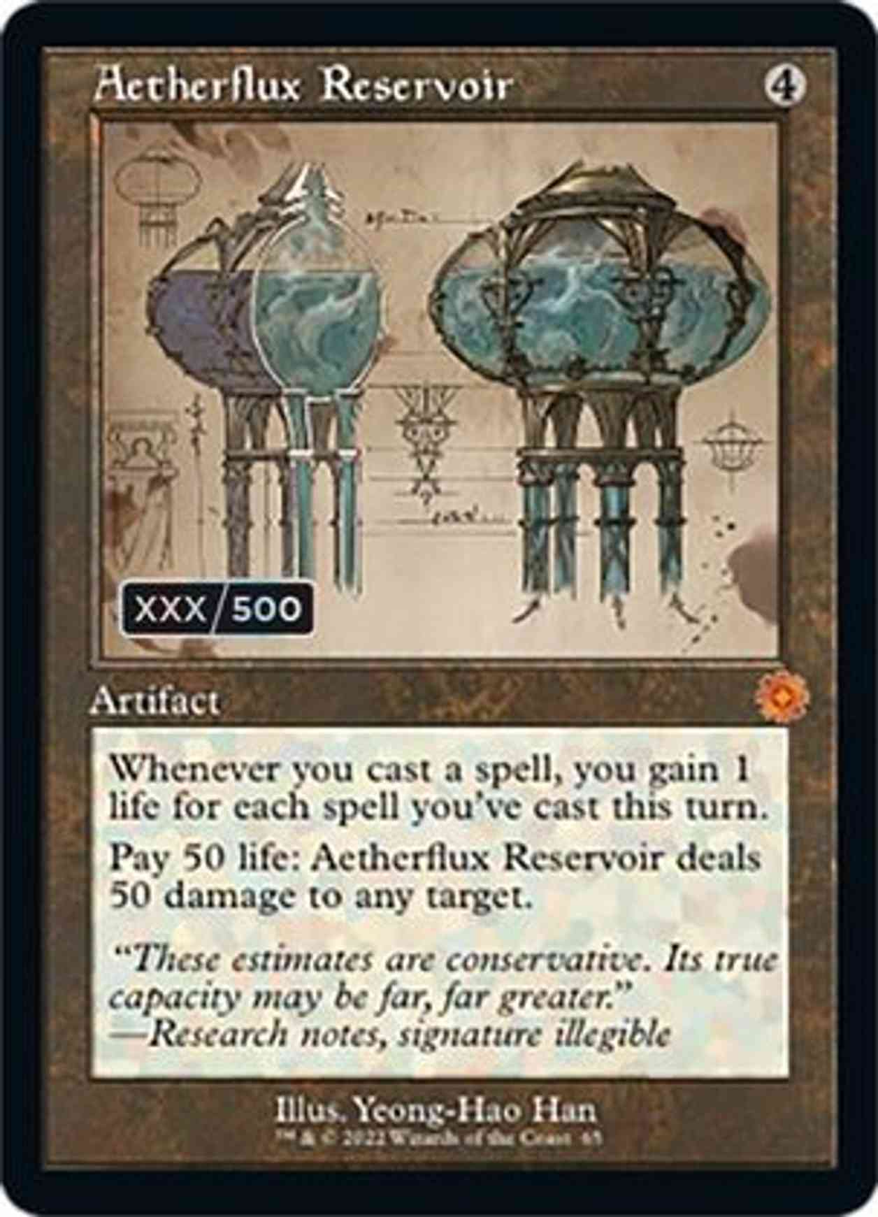 Aetherflux Reservoir (Schematic) (Serial Numbered) magic card front