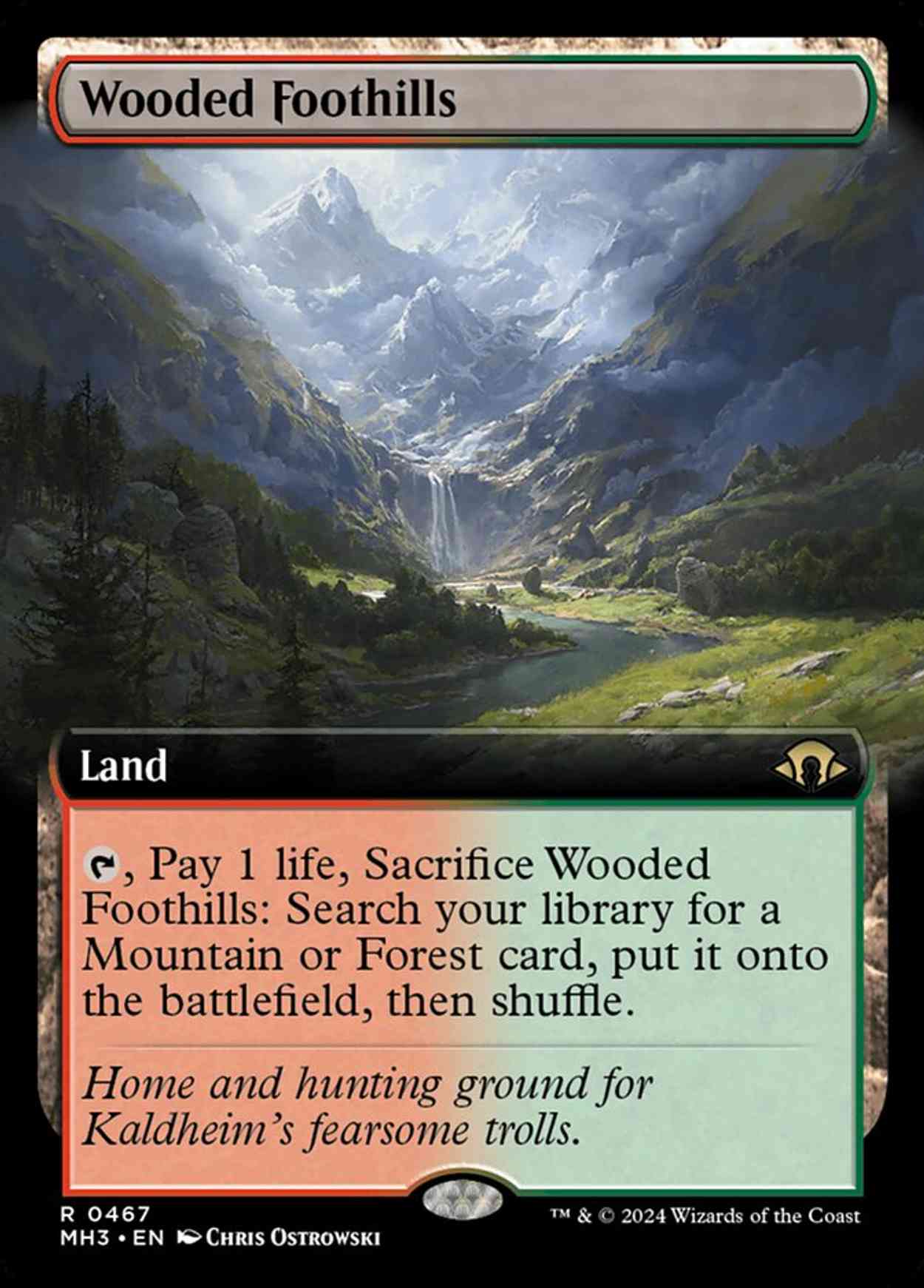 Wooded Foothills (Extended Art) magic card front