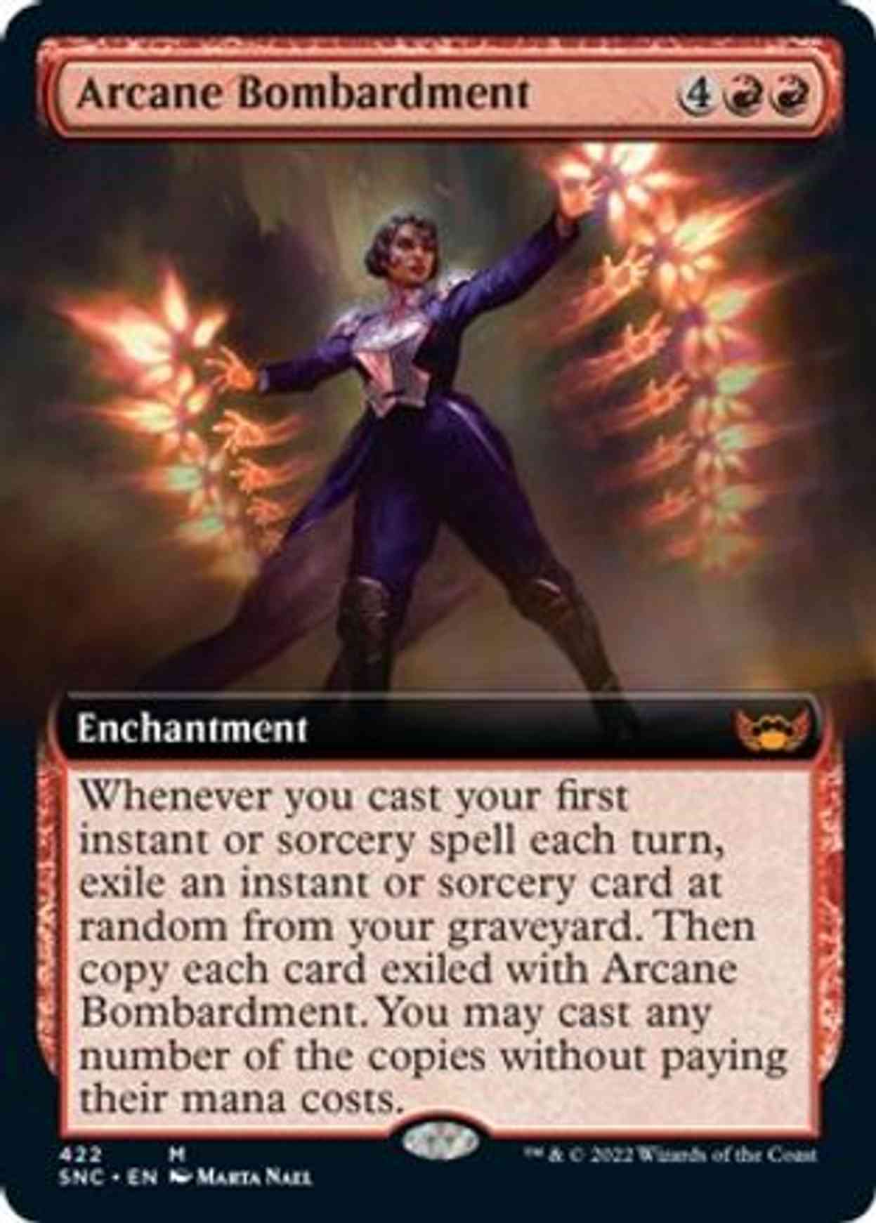 Arcane Bombardment (Extended Art) magic card front