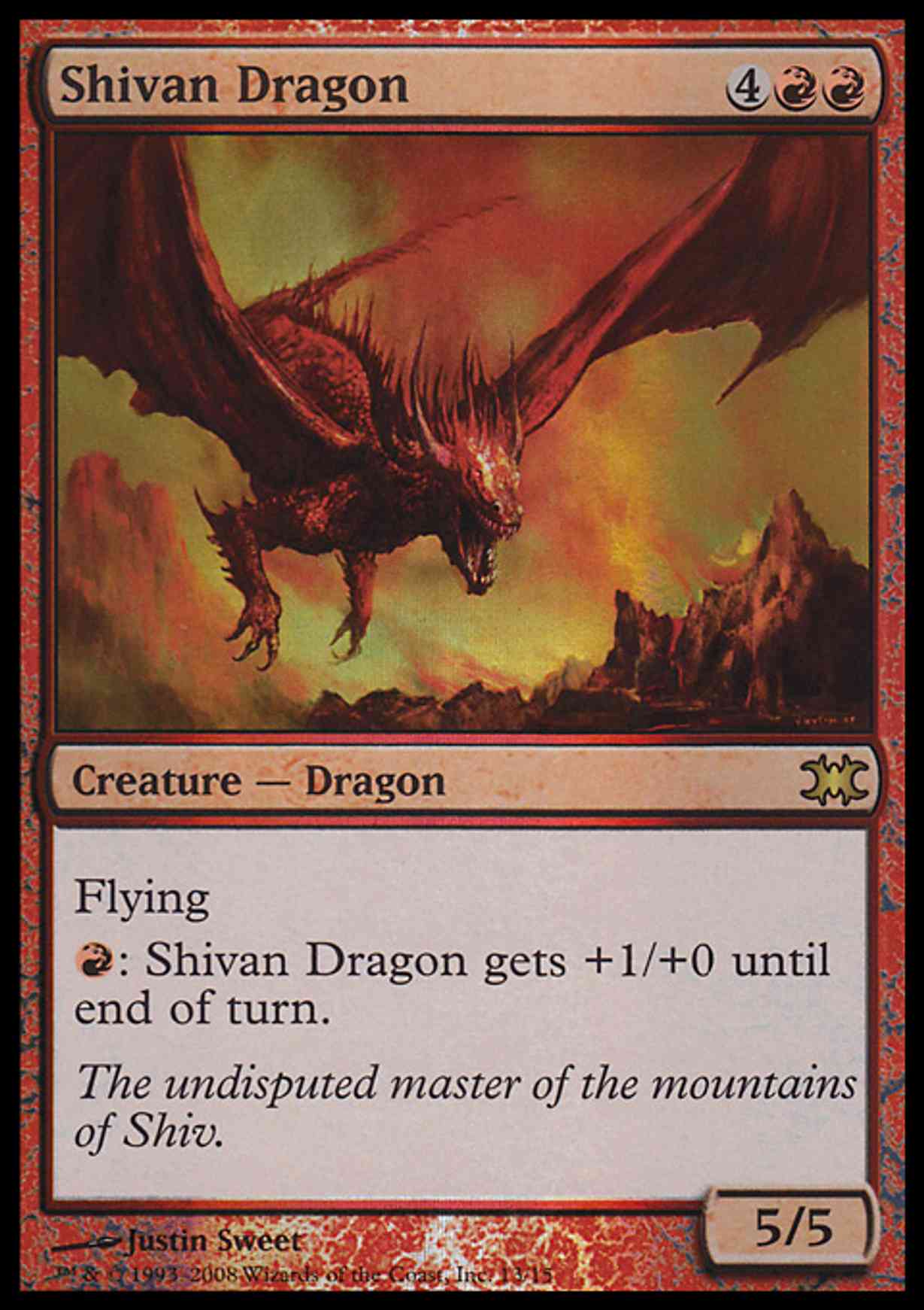 Shivan Dragon magic card front