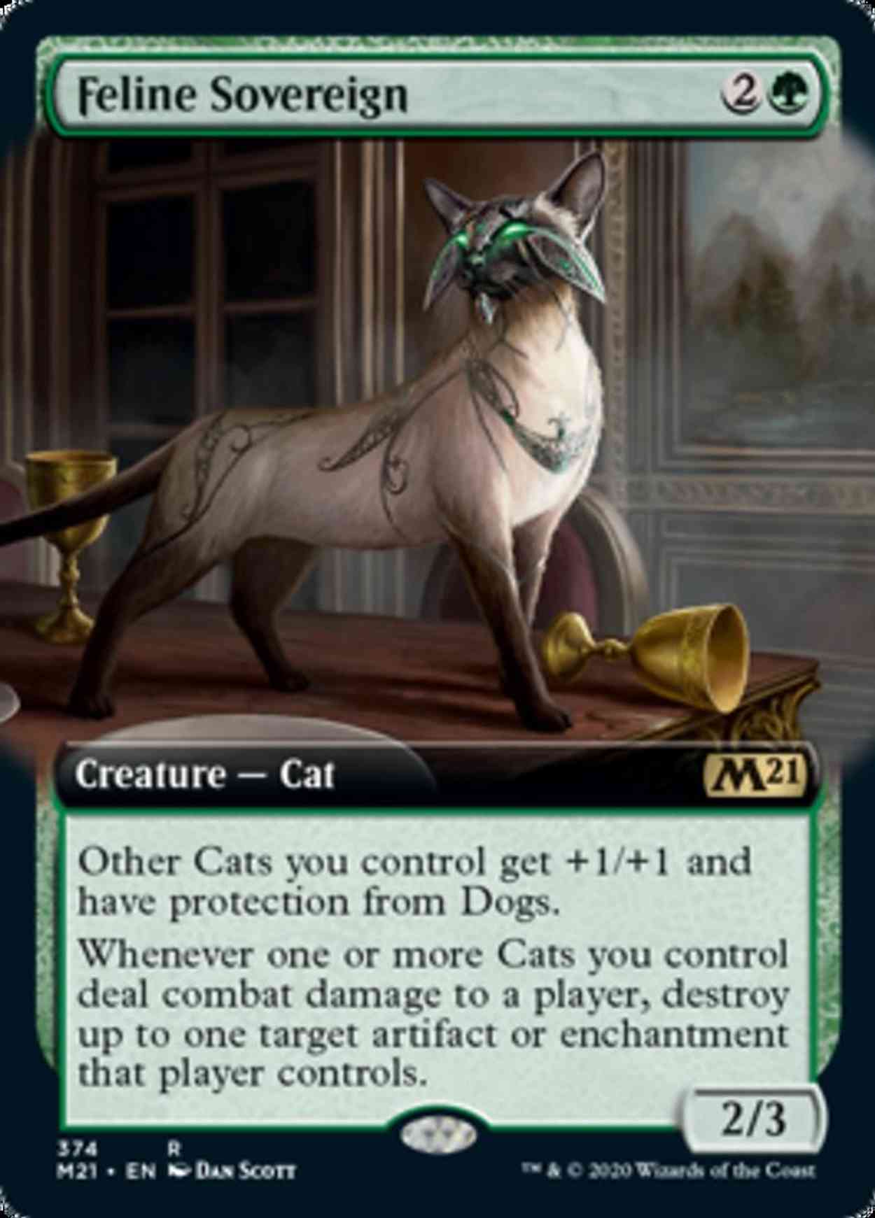 Feline Sovereign (Extended Art) magic card front