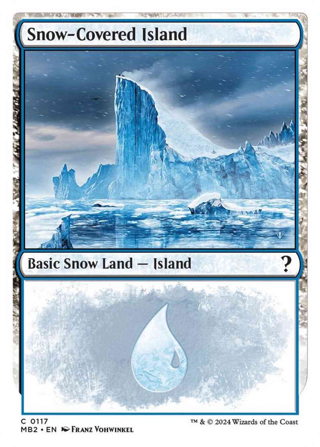 Snow-Covered Island (White Border) magic card front