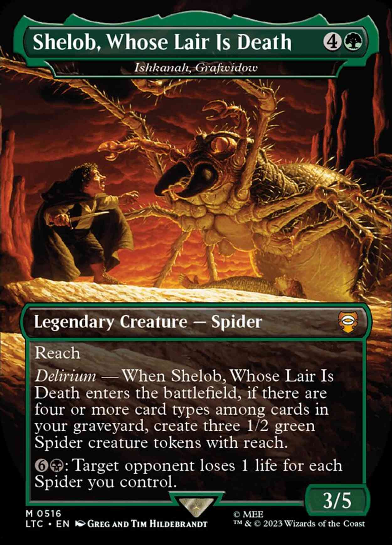 Shelob, Whose Lair Is Death - Ishkanah, Grafwidow (Borderless) magic card front