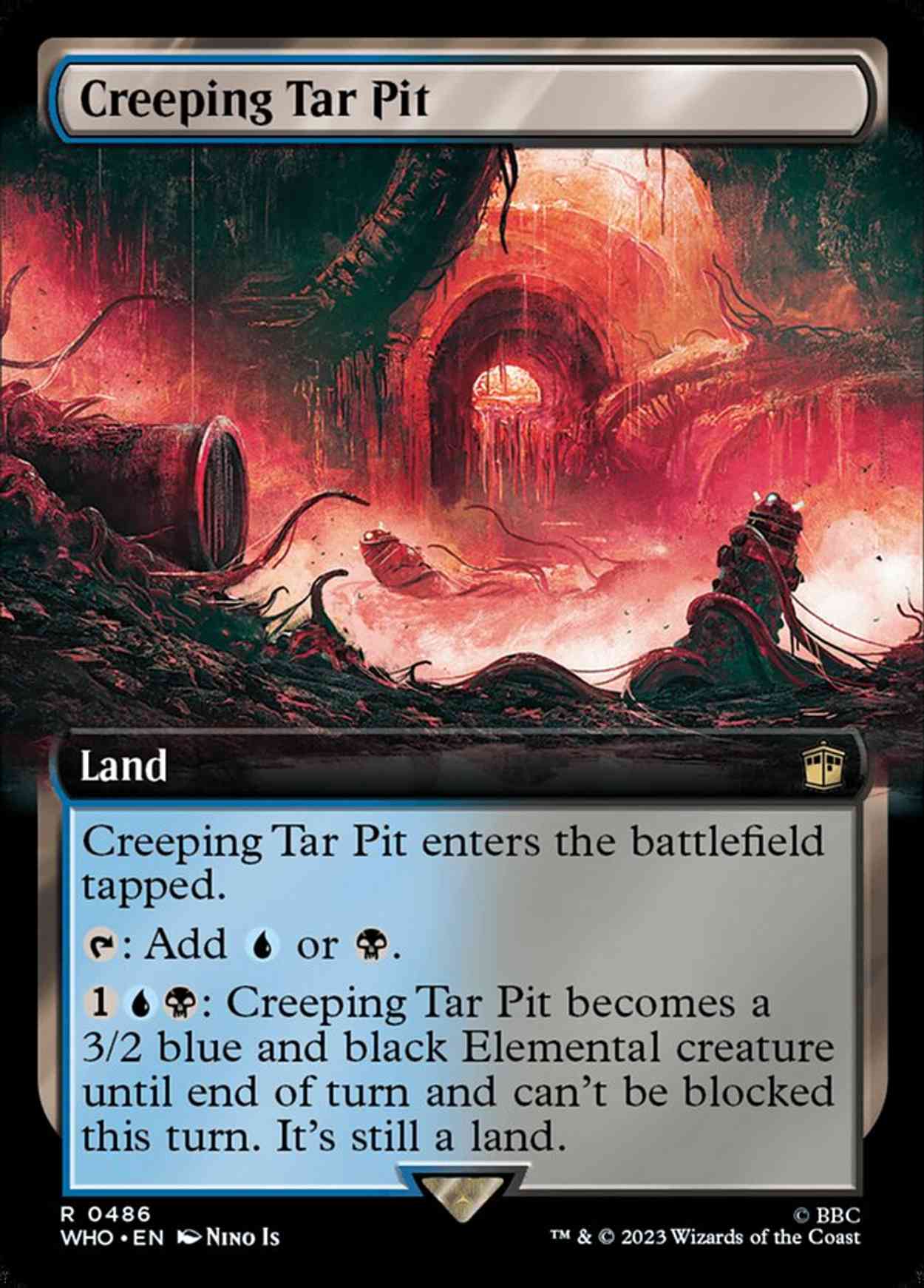 Creeping Tar Pit (Extended Art) magic card front