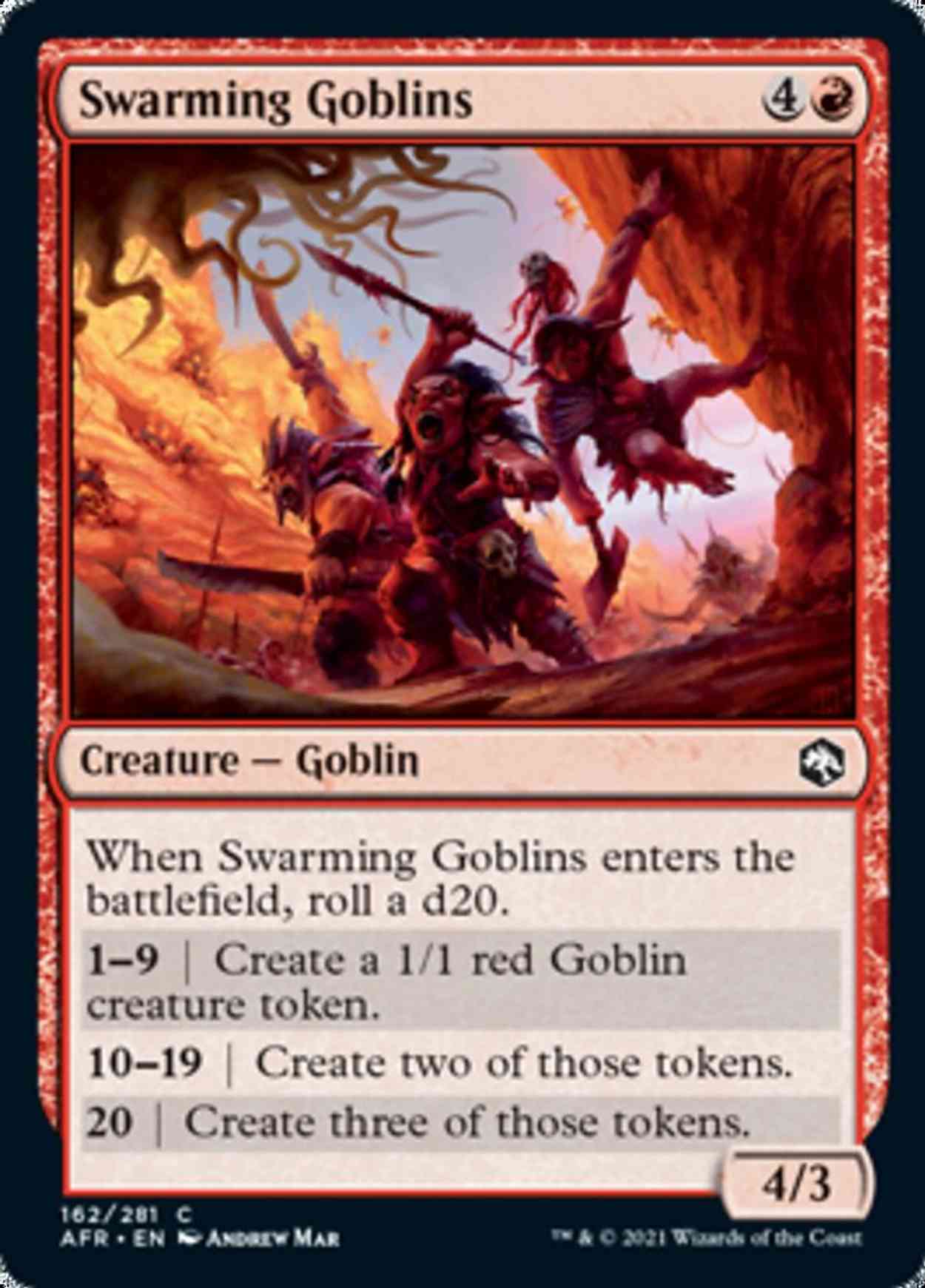Swarming Goblins magic card front