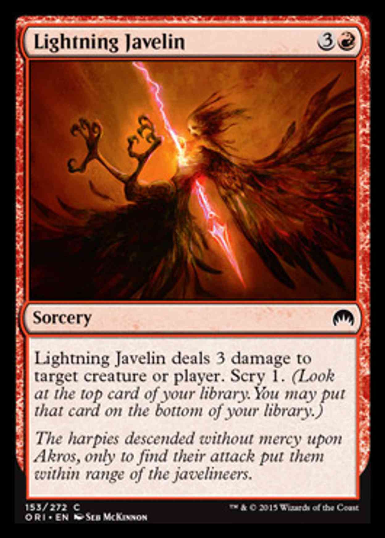 Lightning Javelin magic card front