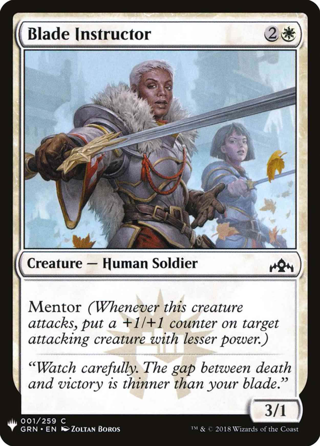 Blade Instructor magic card front