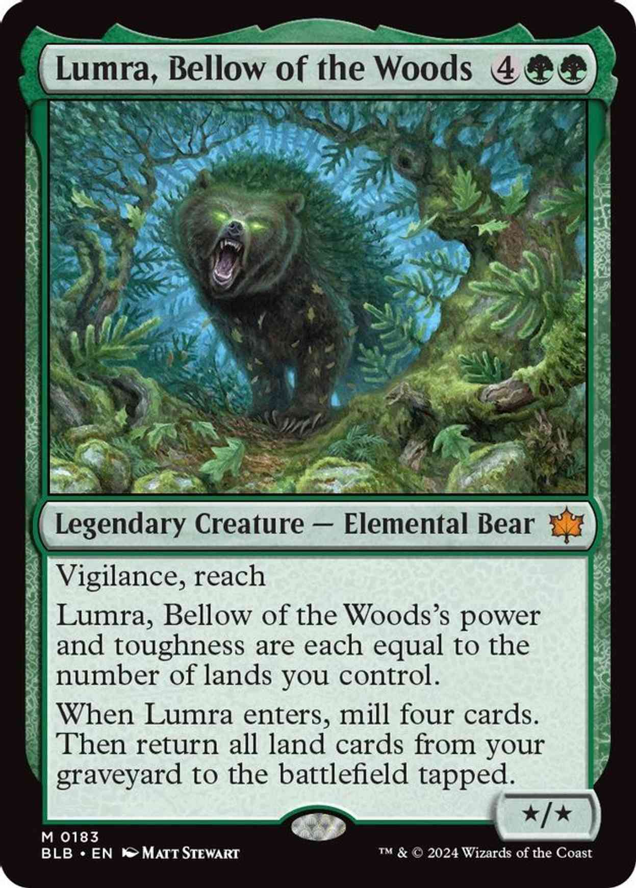 Lumra, Bellow of the Woods magic card front