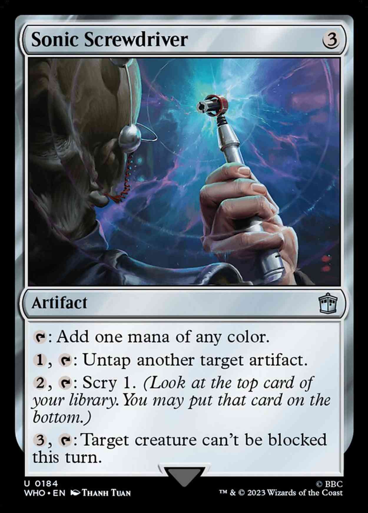 Sonic Screwdriver magic card front