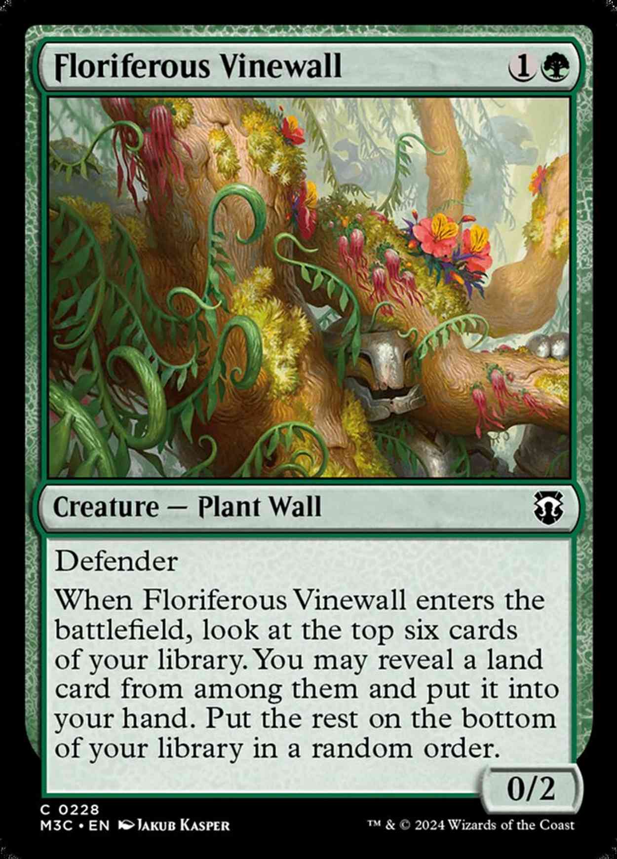 Floriferous Vinewall magic card front