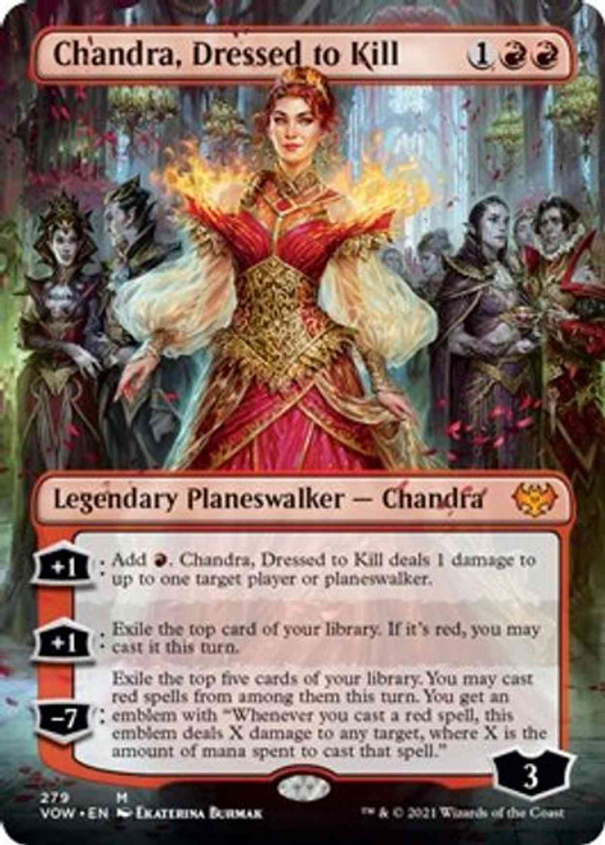 Chandra, Dressed to Kill (Borderless) magic card front