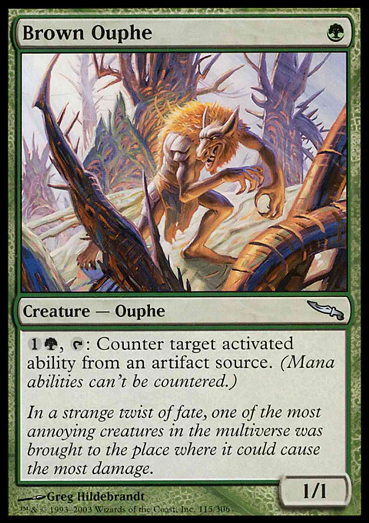 Brown Ouphe magic card front