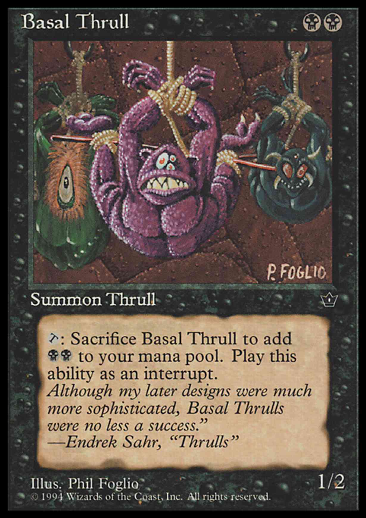 Basal Thrull (P. Foglio) magic card front