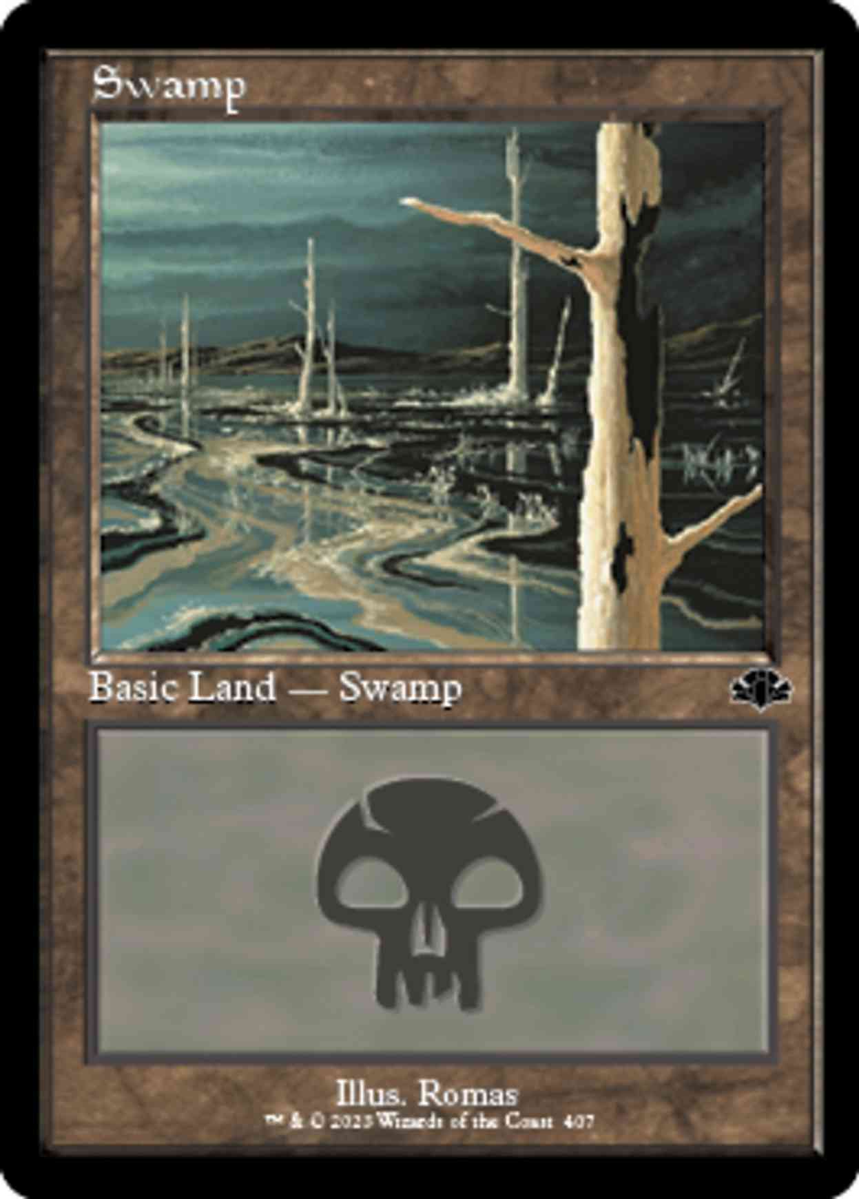 Swamp (407) (Retro Frame) magic card front