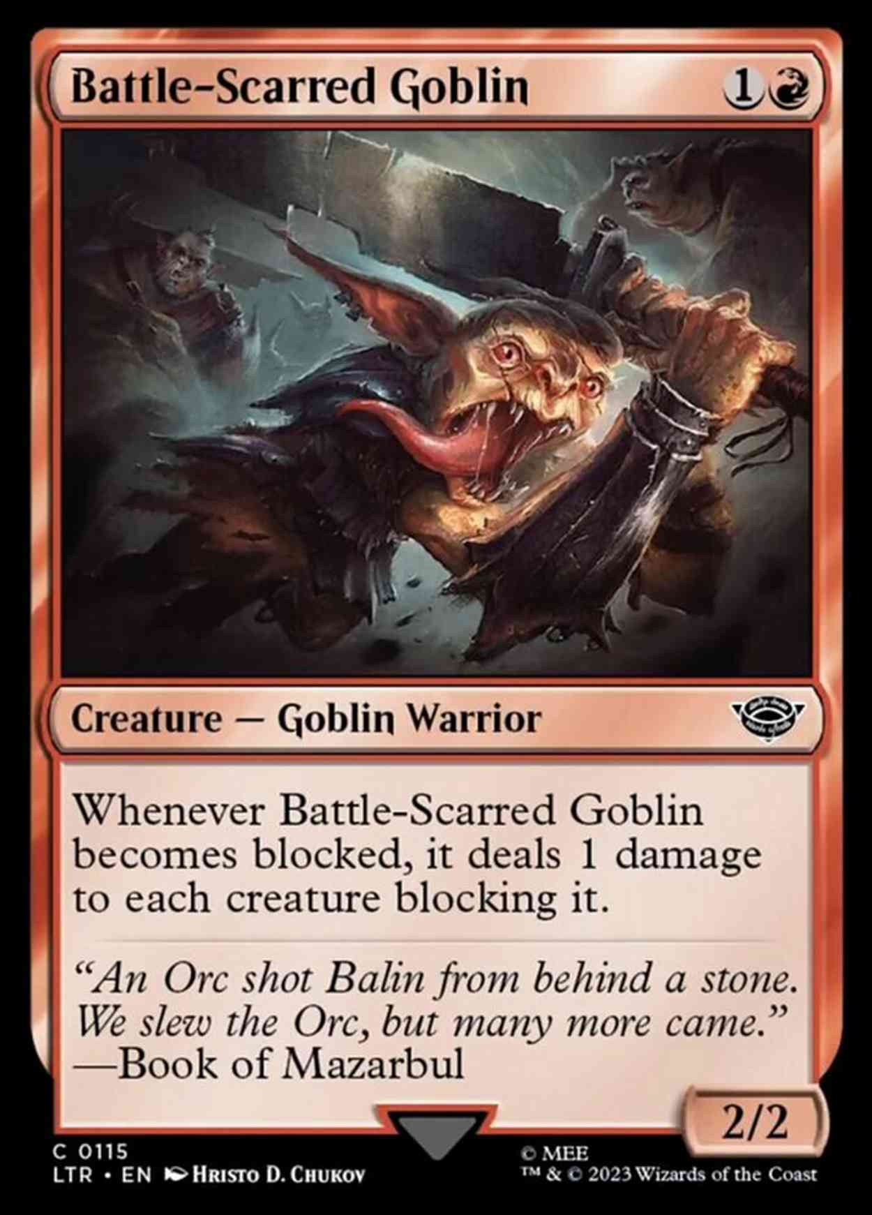 Battle-Scarred Goblin magic card front