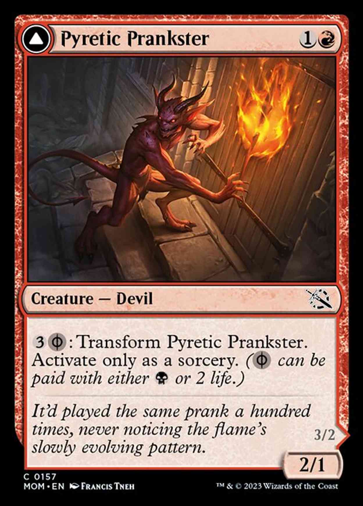 Pyretic Prankster magic card front