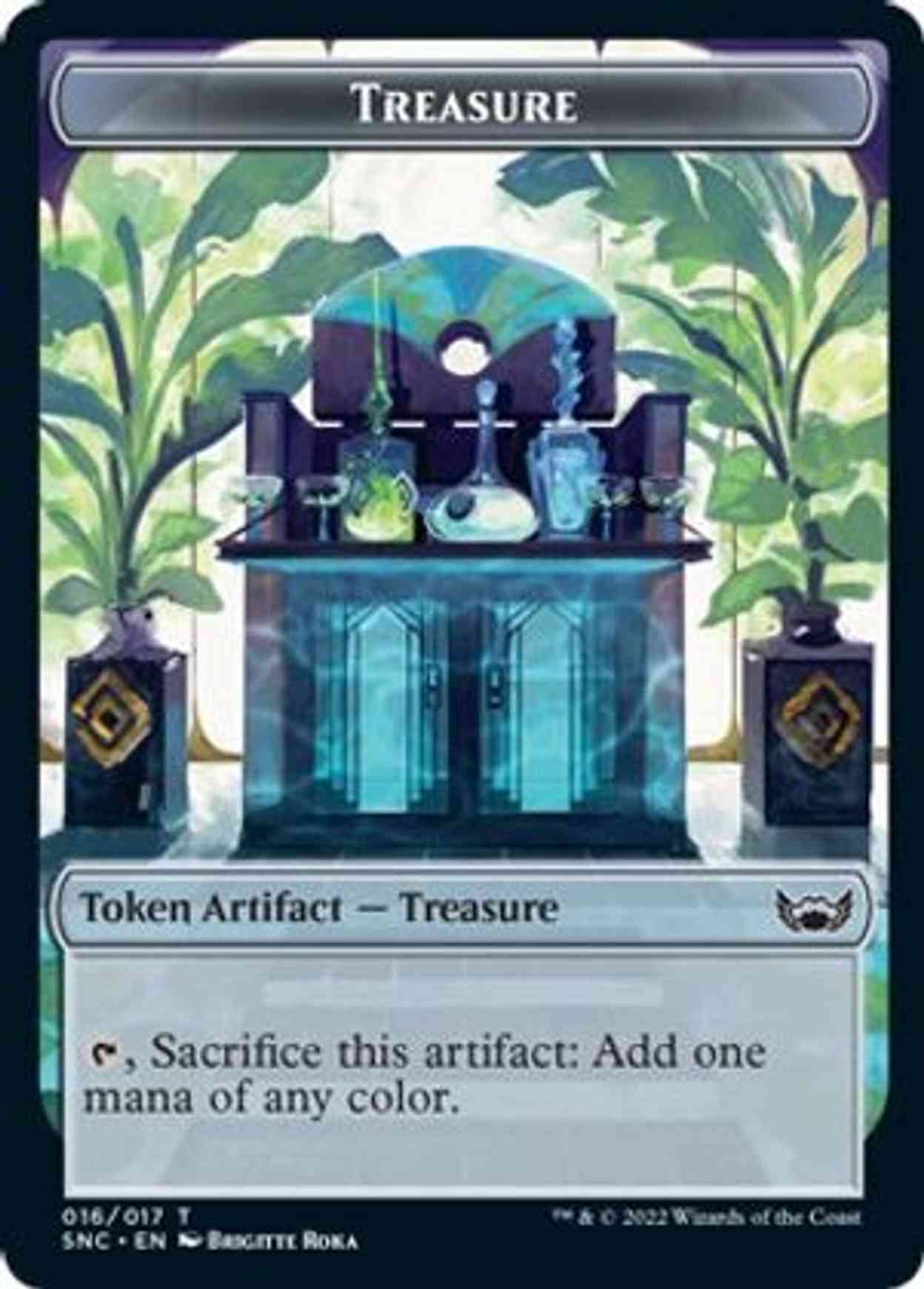 Treasure (016) // Rhino Warrior Double-sided Token magic card front
