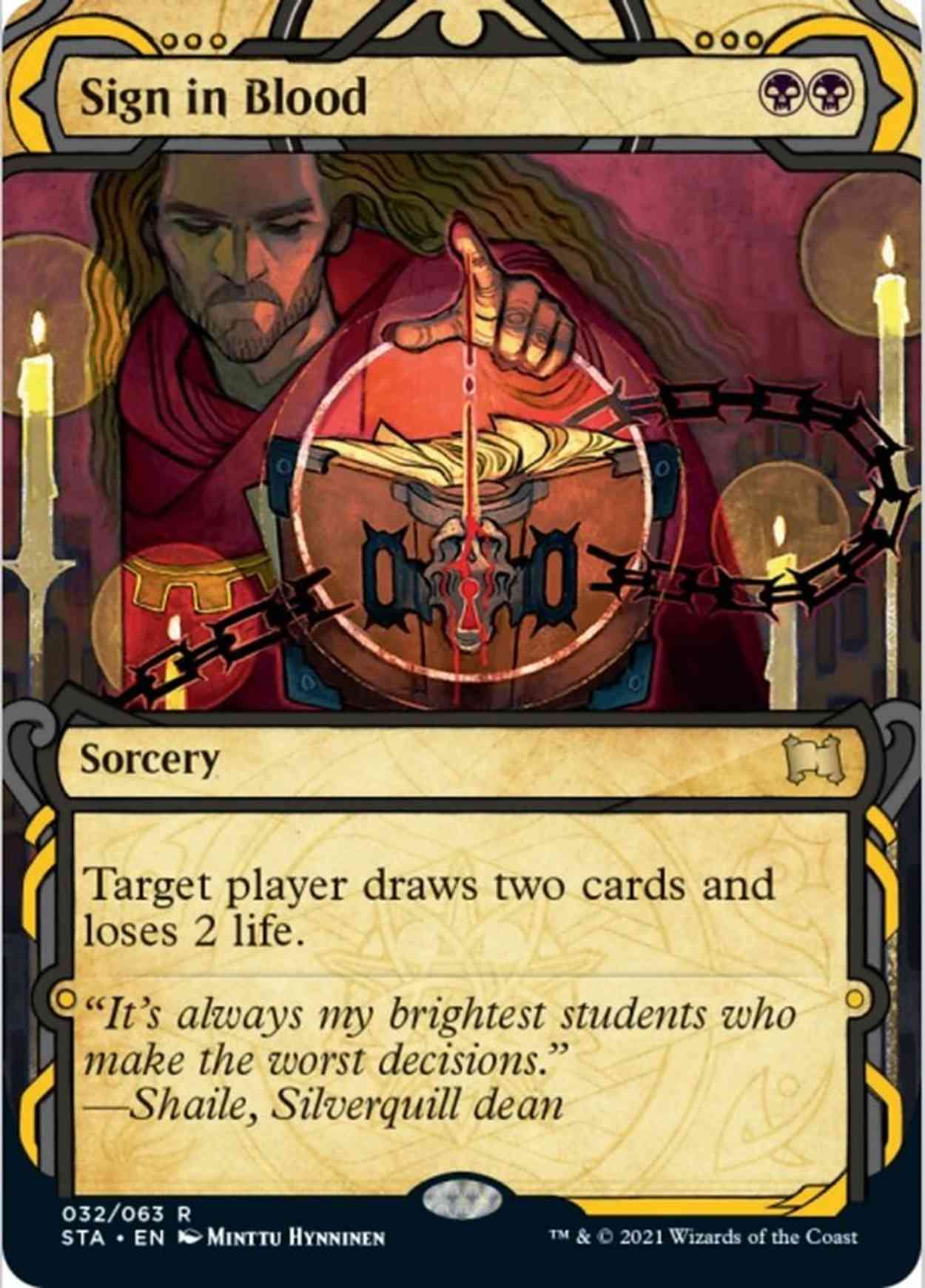 Sign in Blood (Foil Etched) magic card front