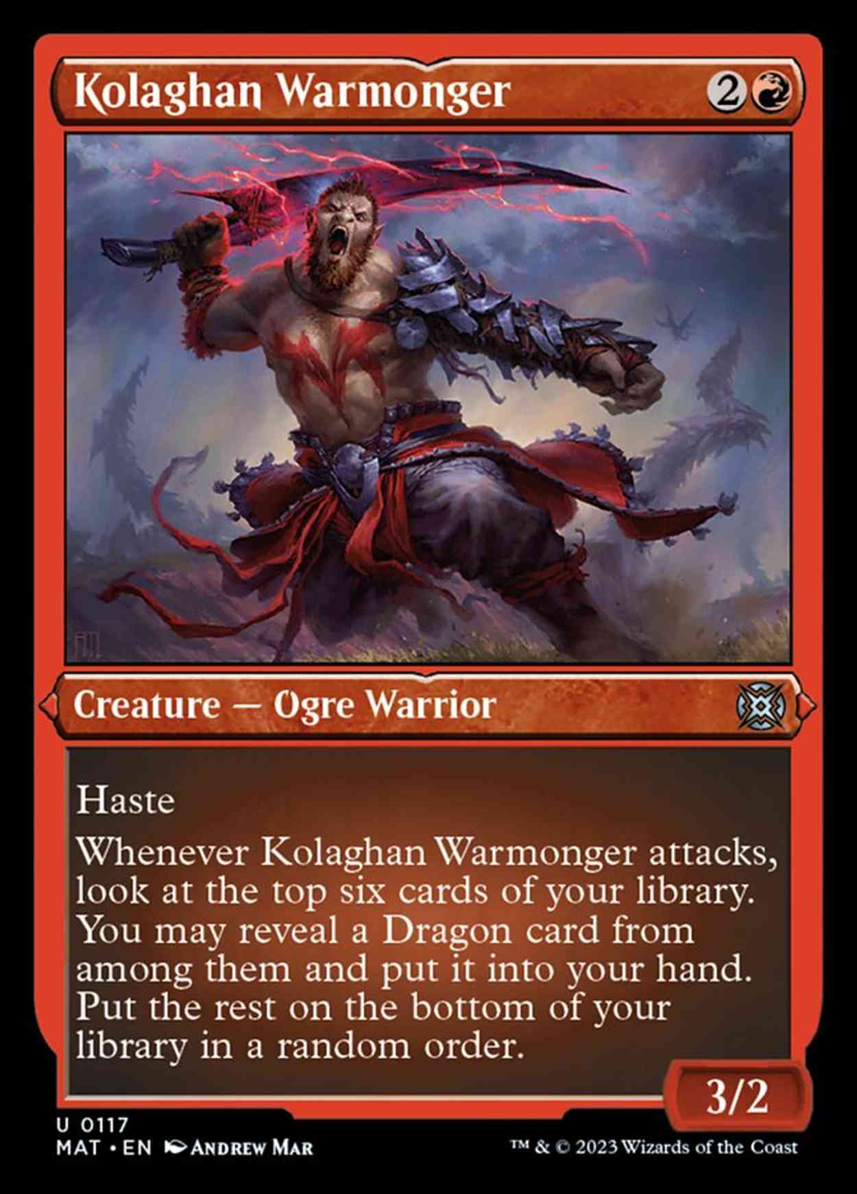 Kolaghan Warmonger (Foil Etched) magic card front