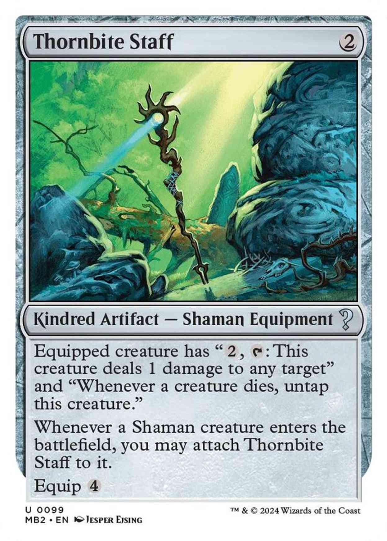 Thornbite Staff (White Border) magic card front