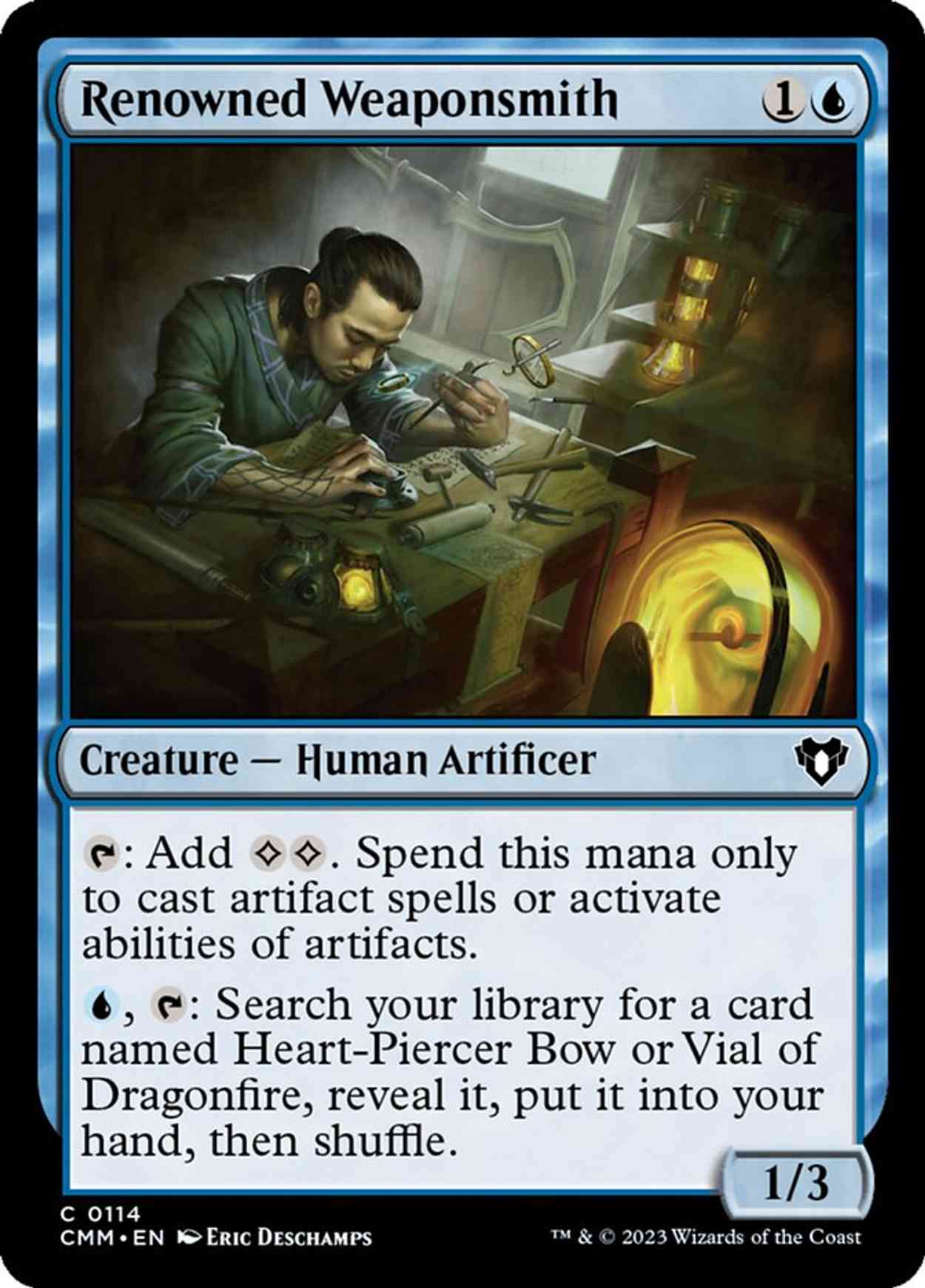 Renowned Weaponsmith magic card front