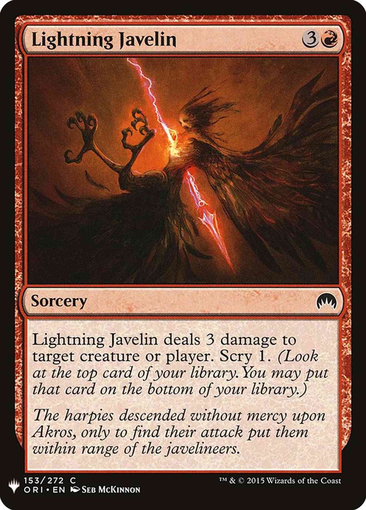 Lightning Javelin Price from mtg Mystery Booster