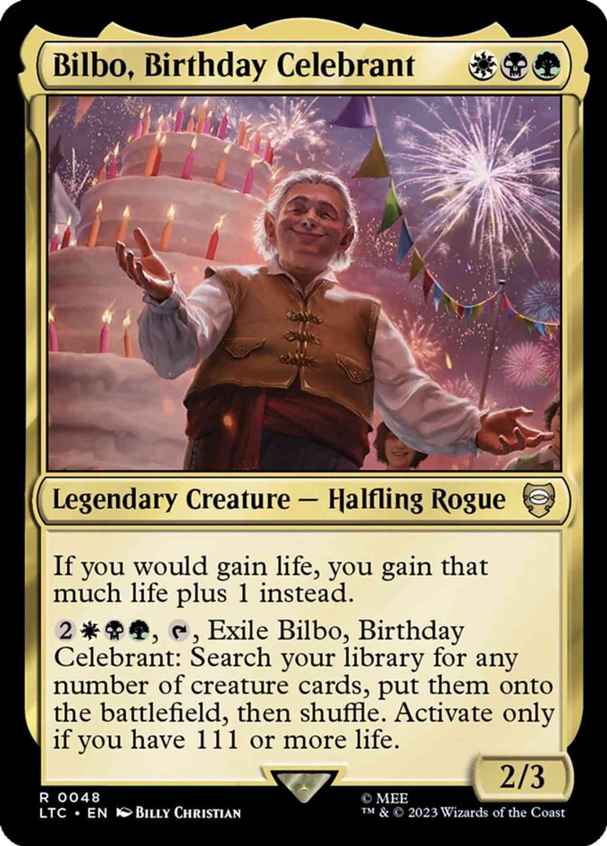 Bilbo, Birthday Celebrant magic card front