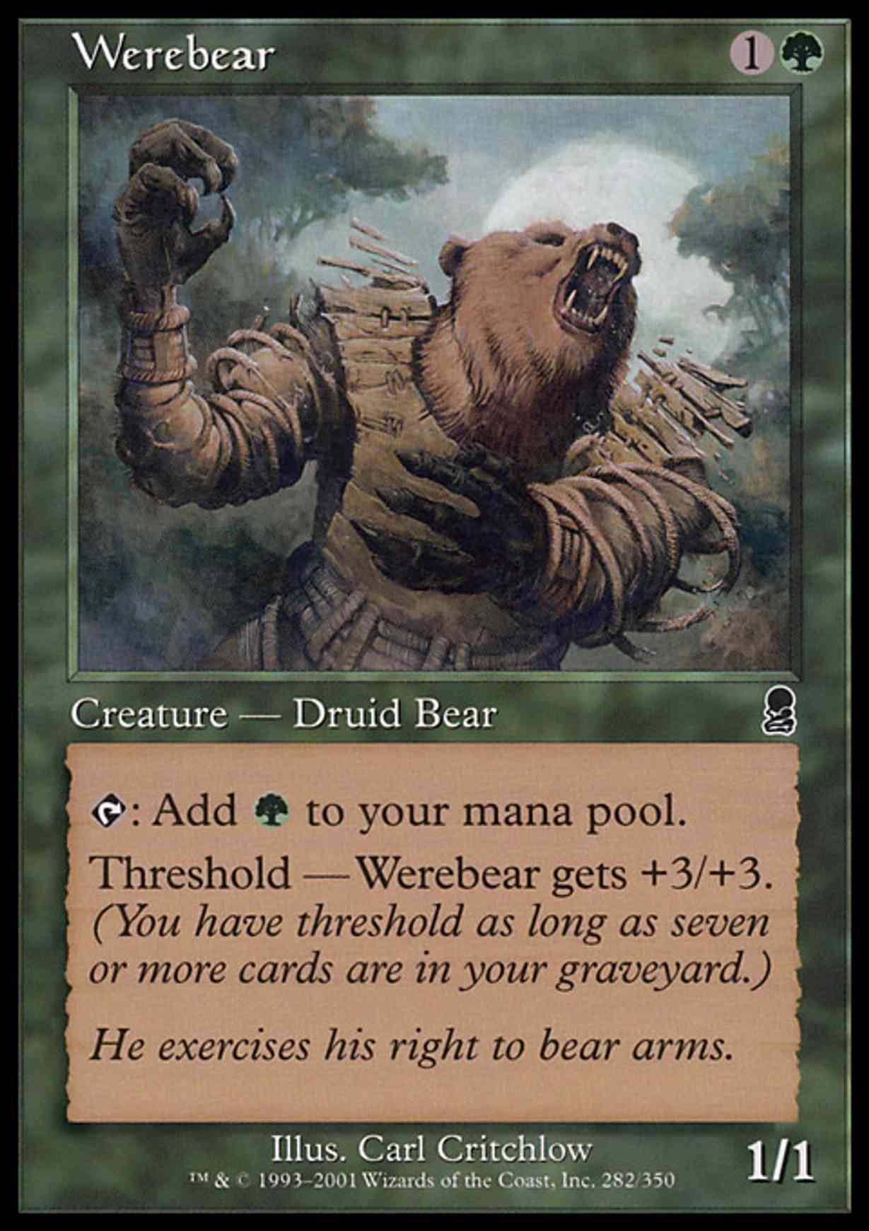 Werebear magic card front