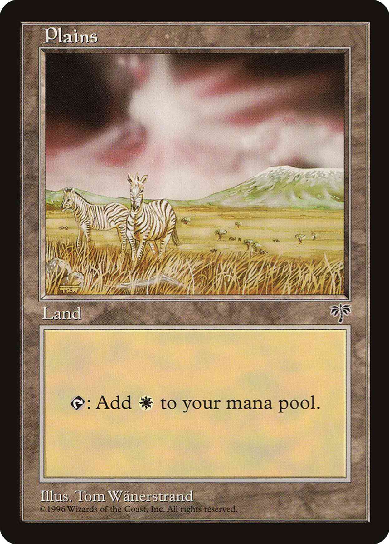 Plains (Zebra) magic card front