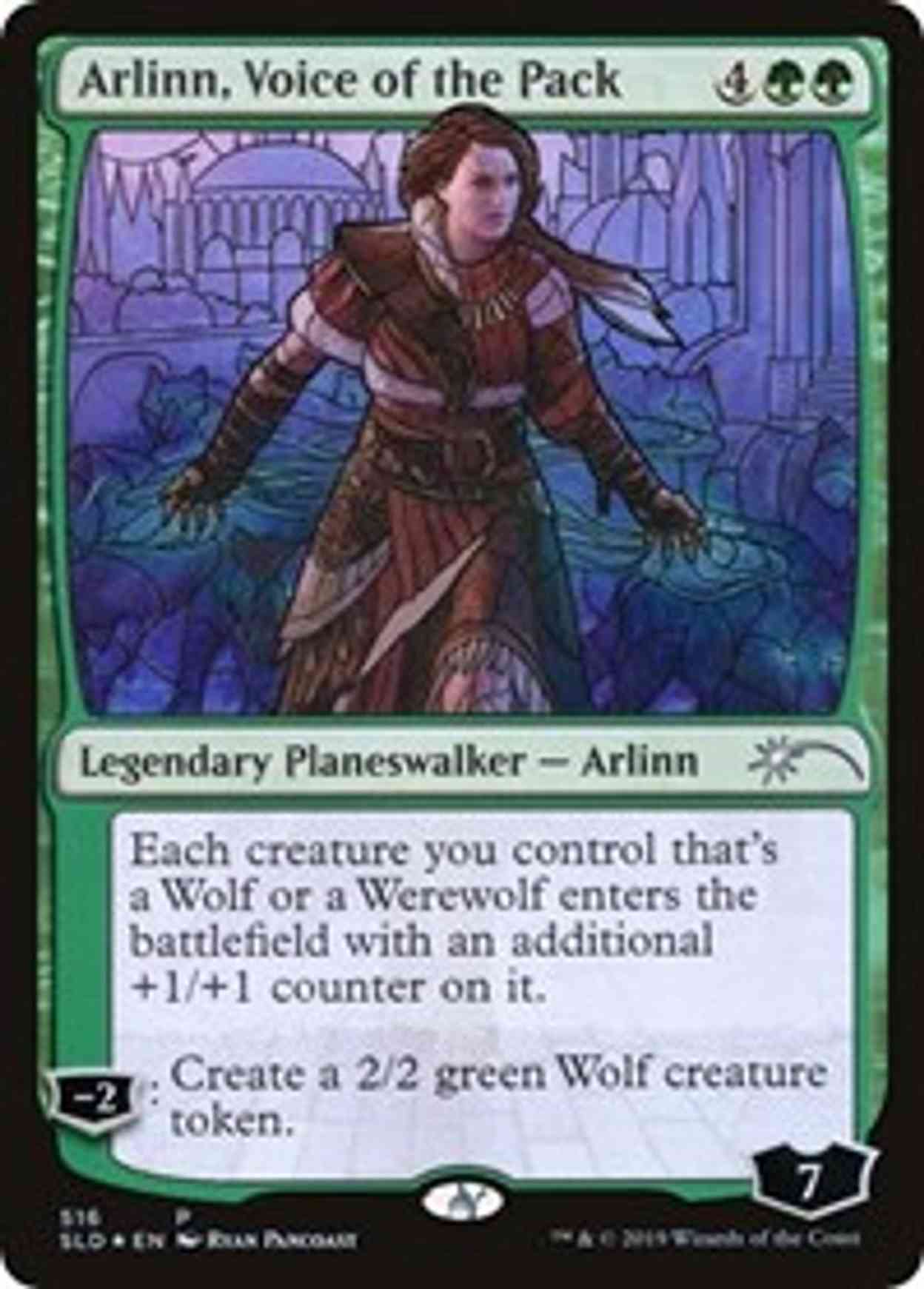 Arlinn, Voice of the Pack (Stained Glass) magic card front