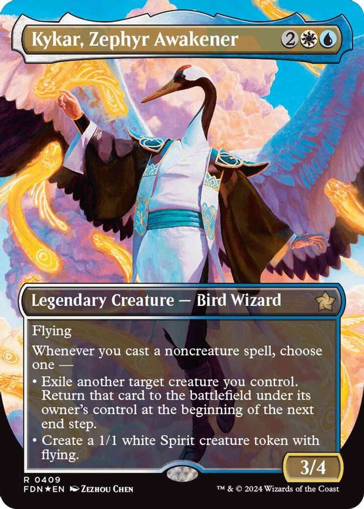 Kykar, Zephyr Awakener (Borderless) (Mana Foil) magic card front