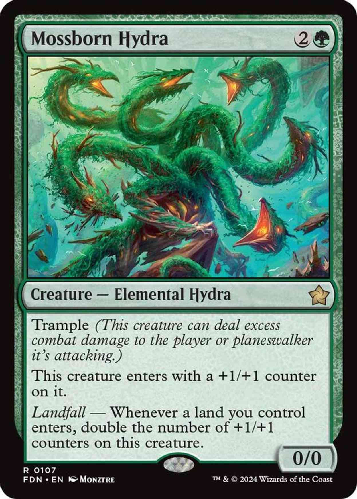 Mossborn Hydra magic card front