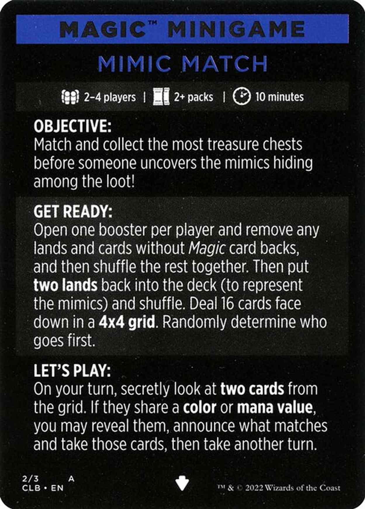 Magic Minigame: Mini-Master magic card front