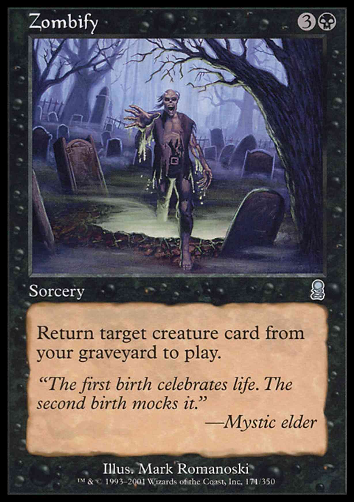 Zombify magic card front