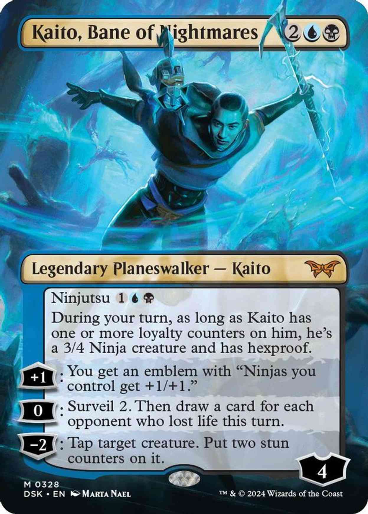 Kaito, Bane of Nightmares (Borderless) magic card front