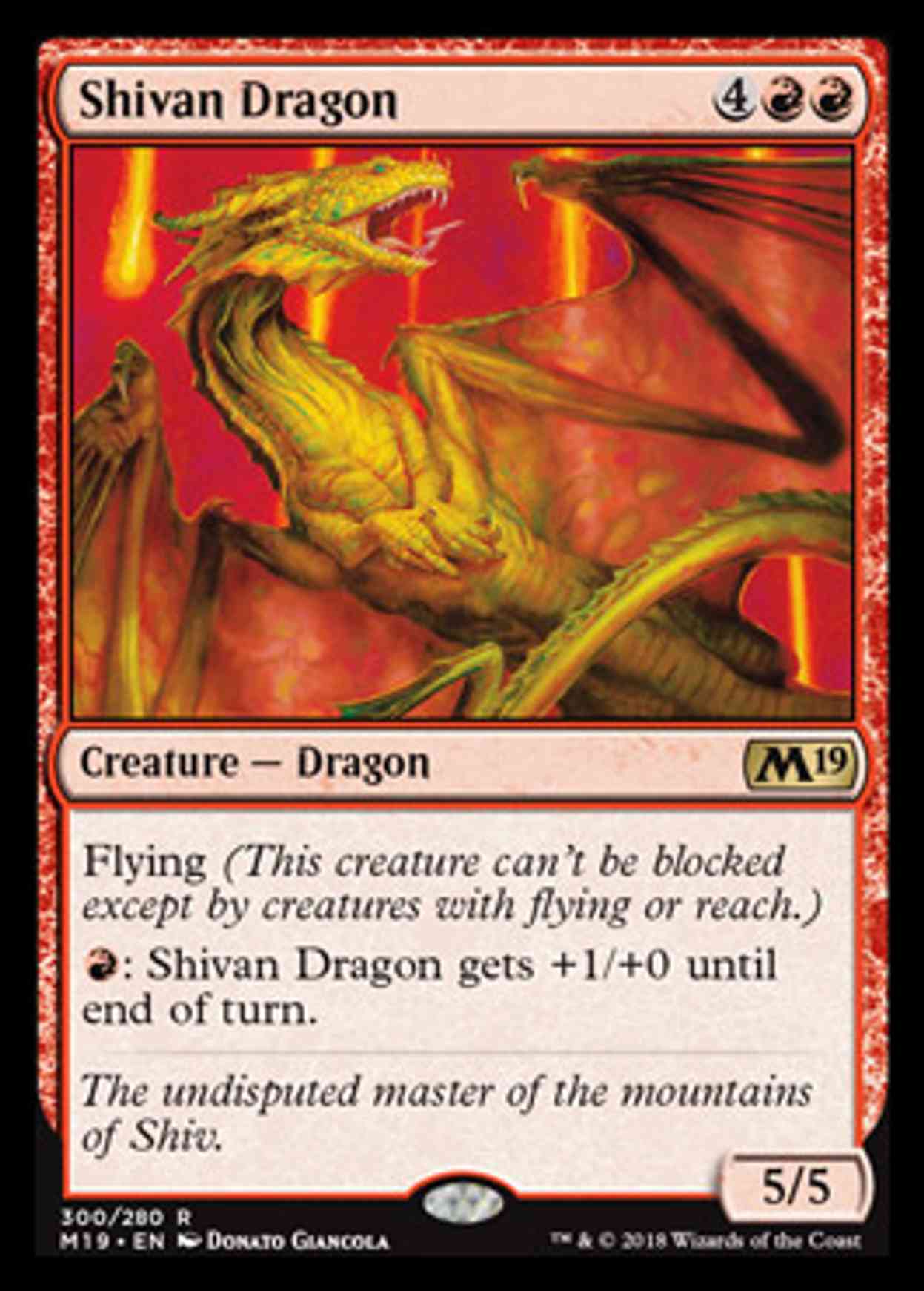 Shivan Dragon magic card front
