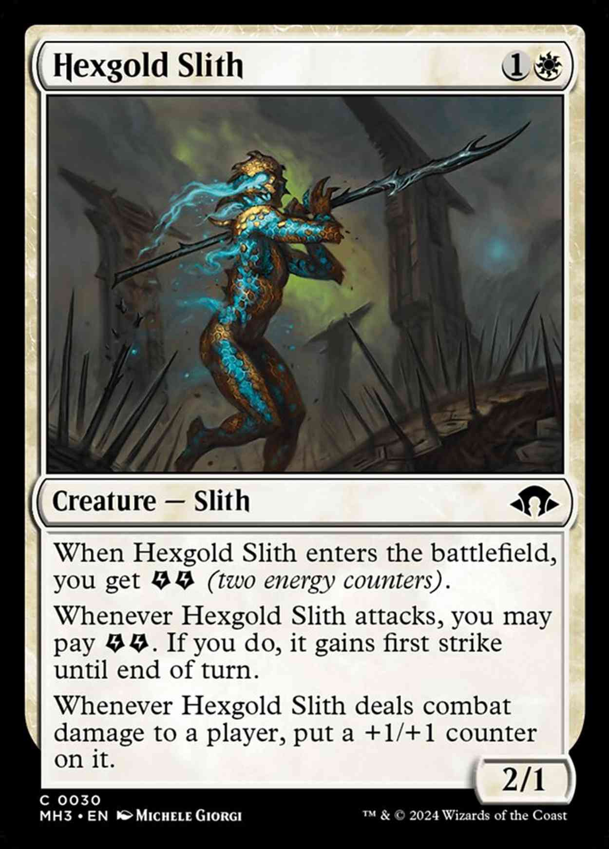 Hexgold Slith magic card front