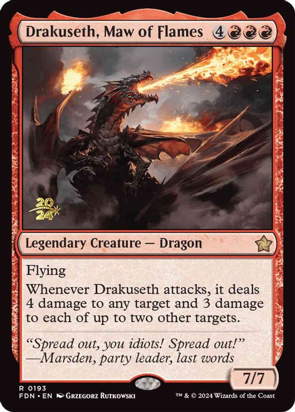 Drakuseth, Maw of Flames (FDN) magic card front